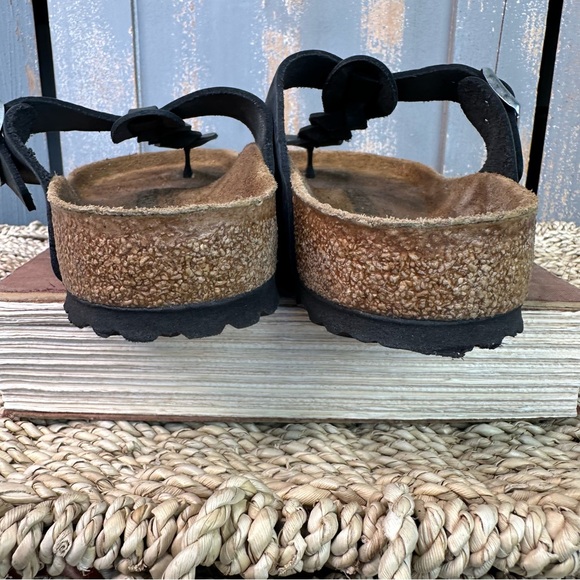 Birkenstock Gizeh Braided Oiled Leather Sandals Black Sz L8/M5 - Picture 7 of 16